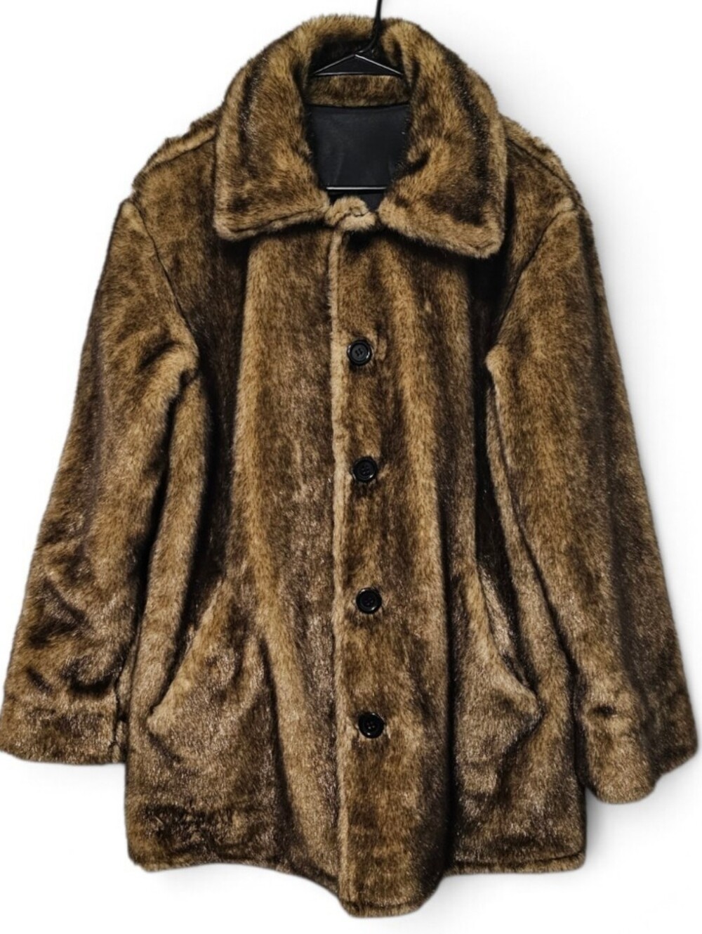 Donnybrook Vintage Faux Fur Brown Reversible Winter Coat With Pockets Size M